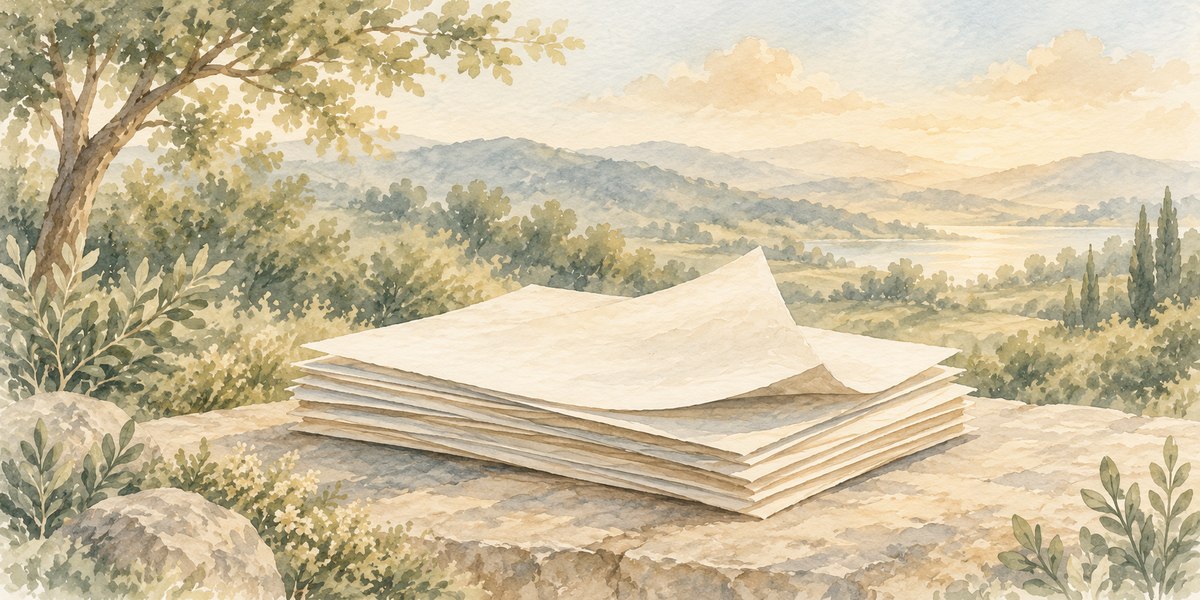 A small stack of paperwork documents